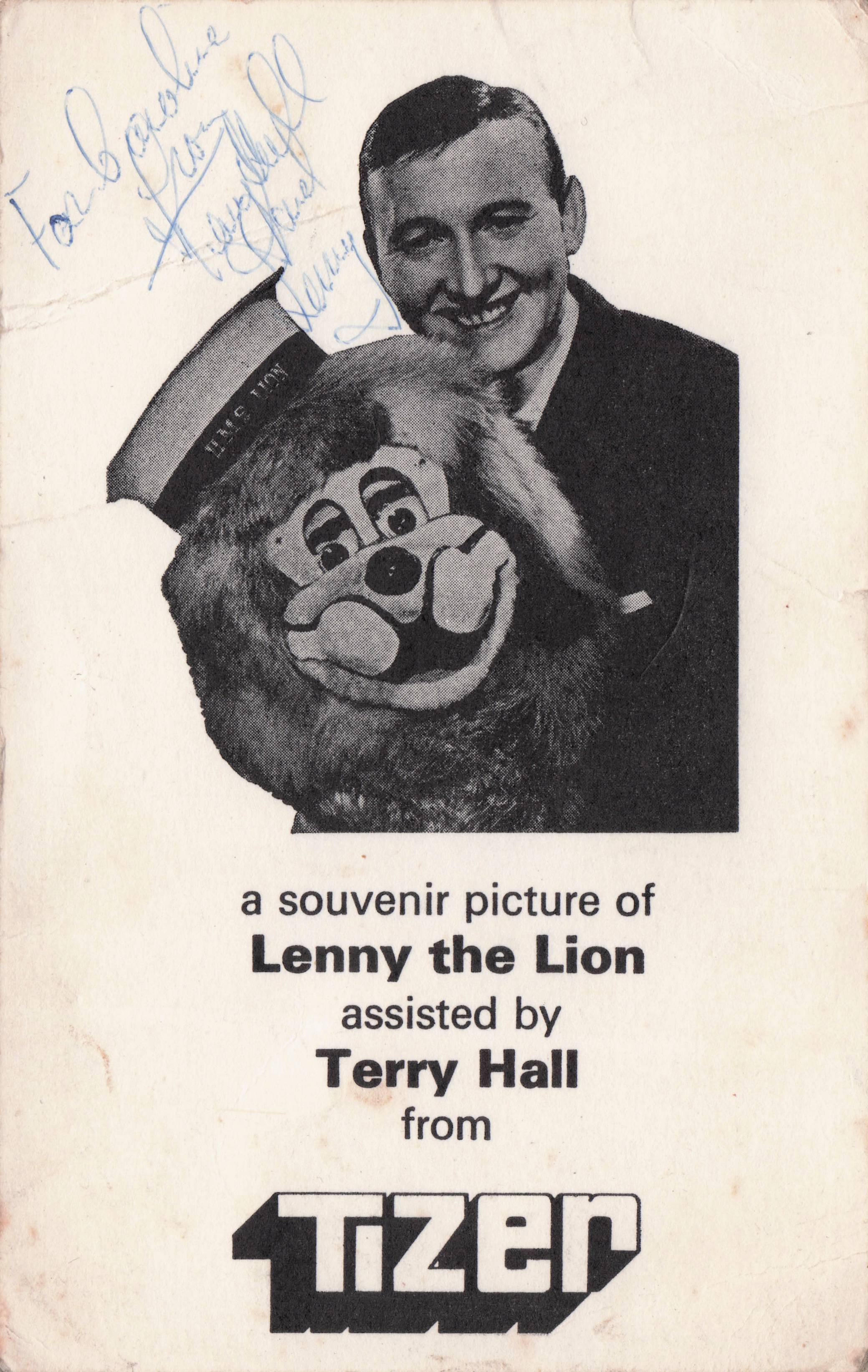Terence Hall TV Ventriloquist Tizer Drinks Antique Hand Signed Photo Please Read