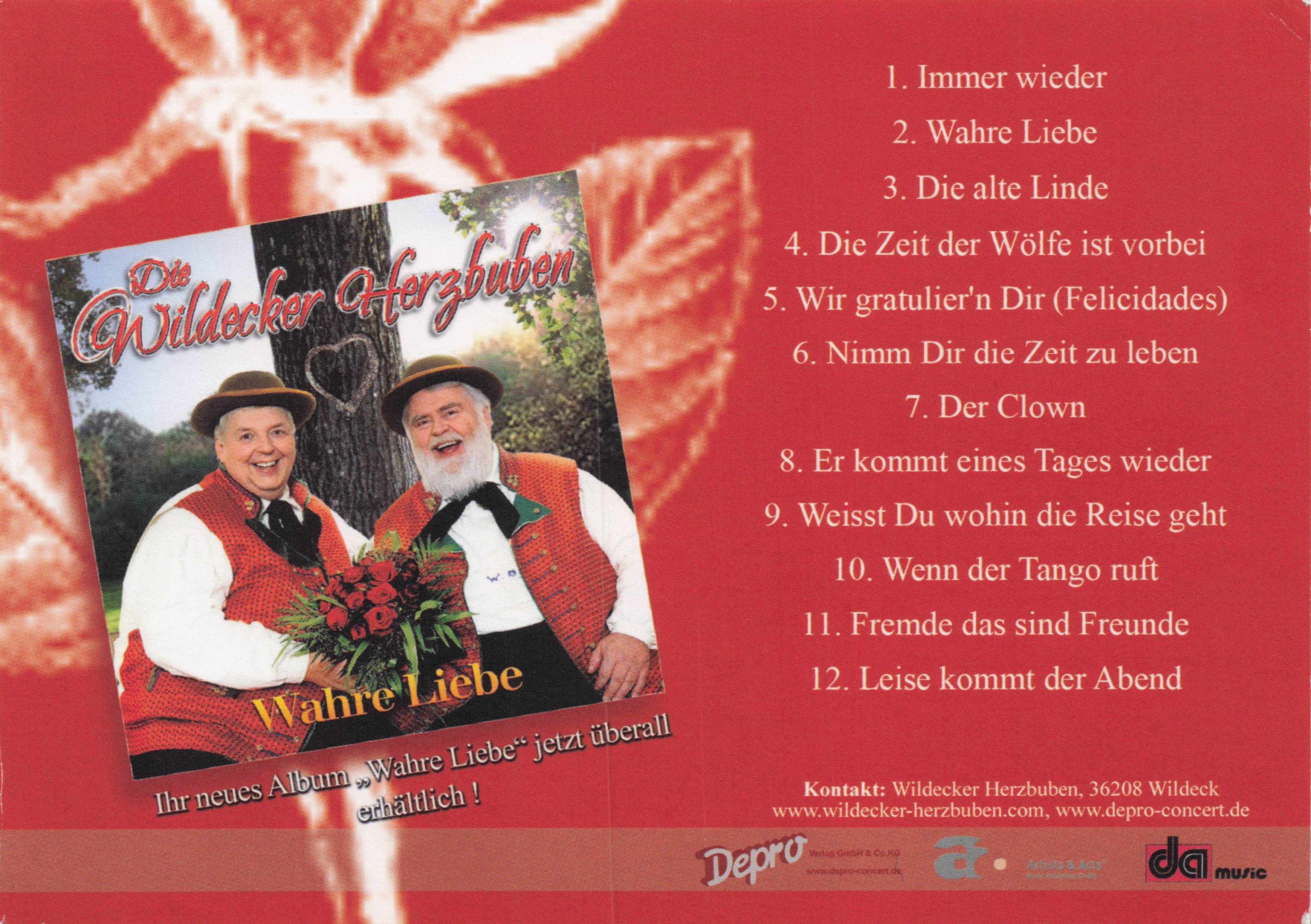 Die Wildecker Herzbuben German Folk Music Duo Hand Signed Postcard Photo