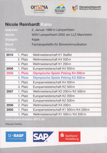 Nicole Reinhardt German Rowing London Olympics 2012 Hand Signed Photo