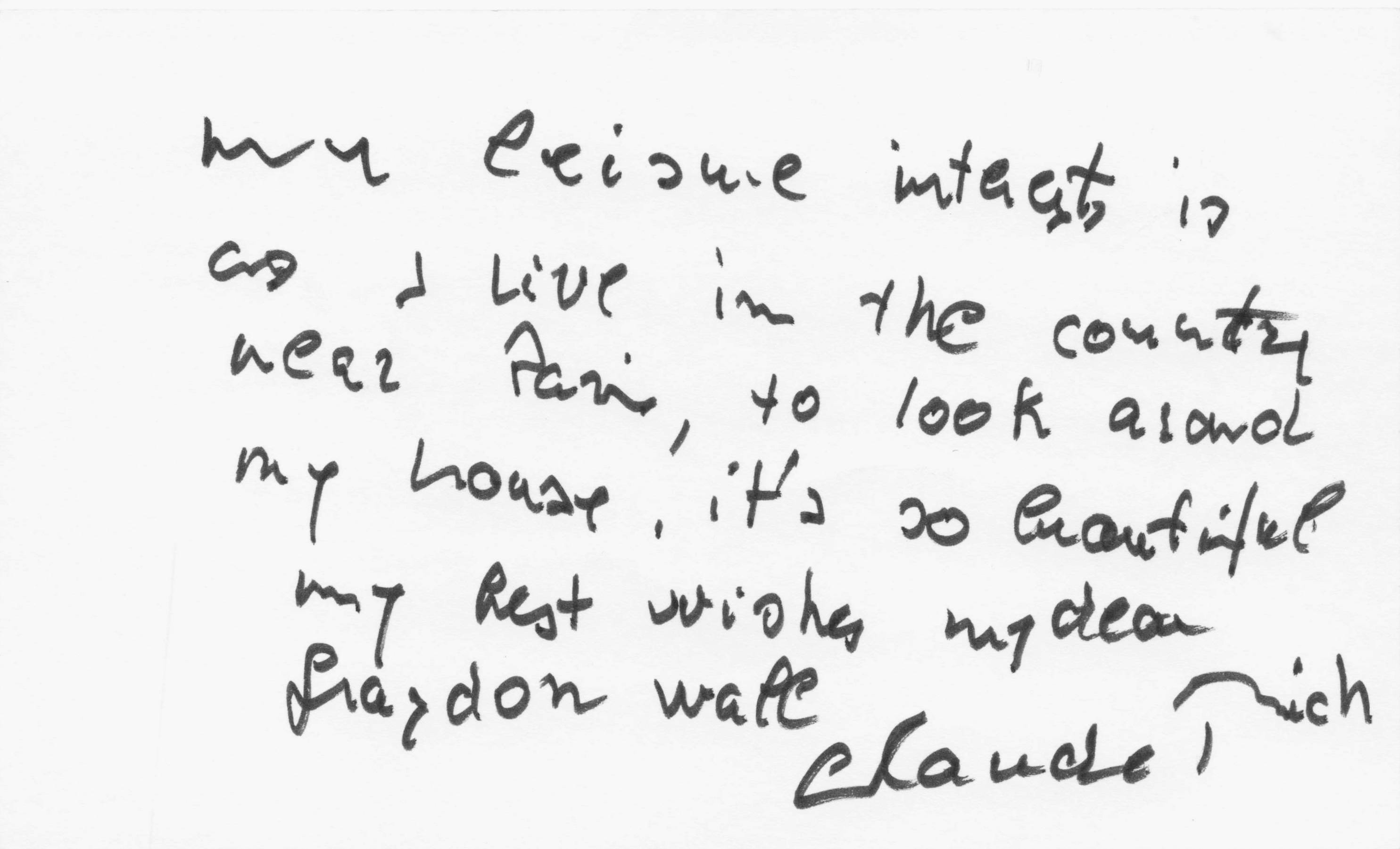 Claude Rich Historic French Film Actor Hand Signed Index Card & Home Envelope