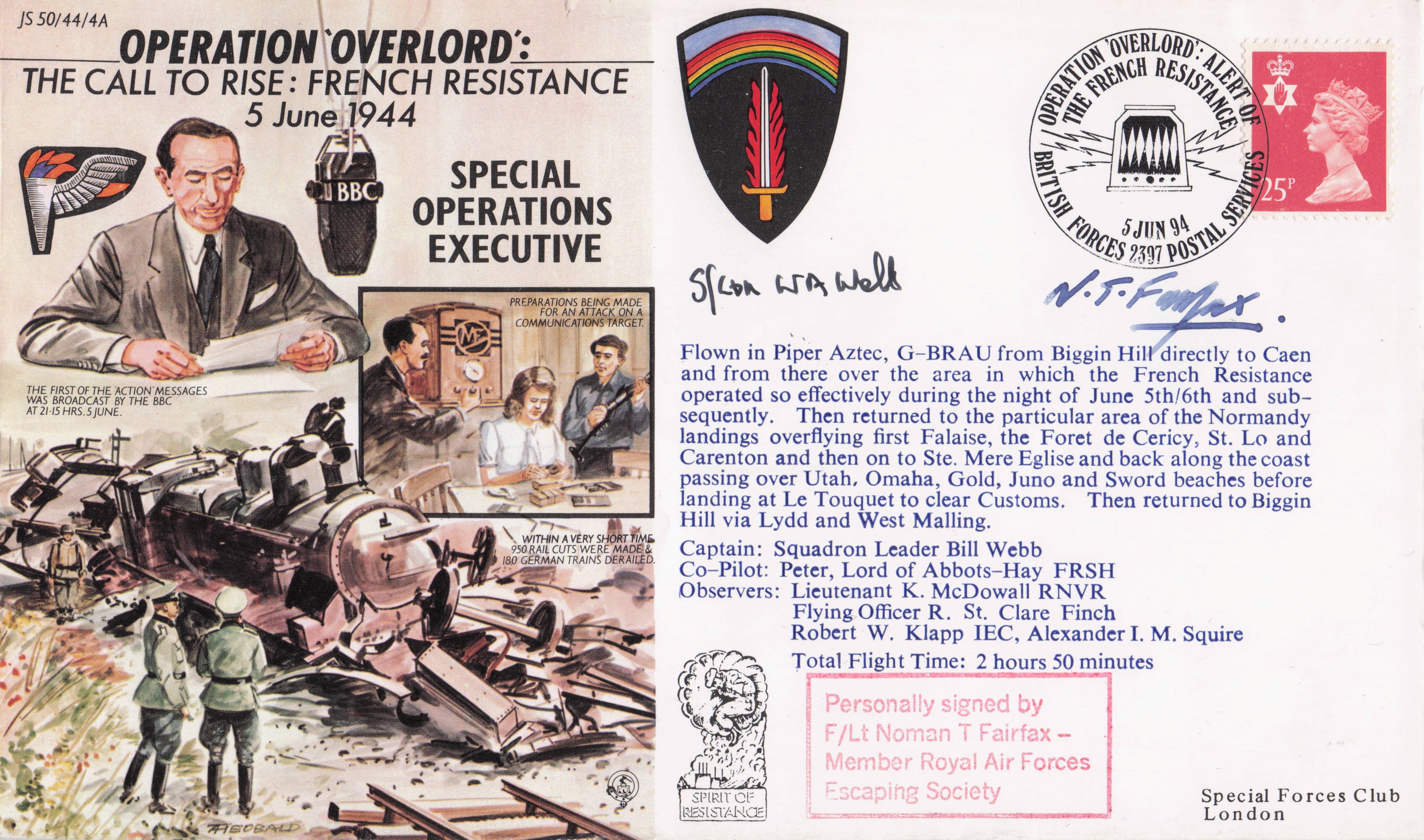 Norman Fairfax POW RAF Escaping Society LTD TO 15 Allo Allo Hand Signed FDC