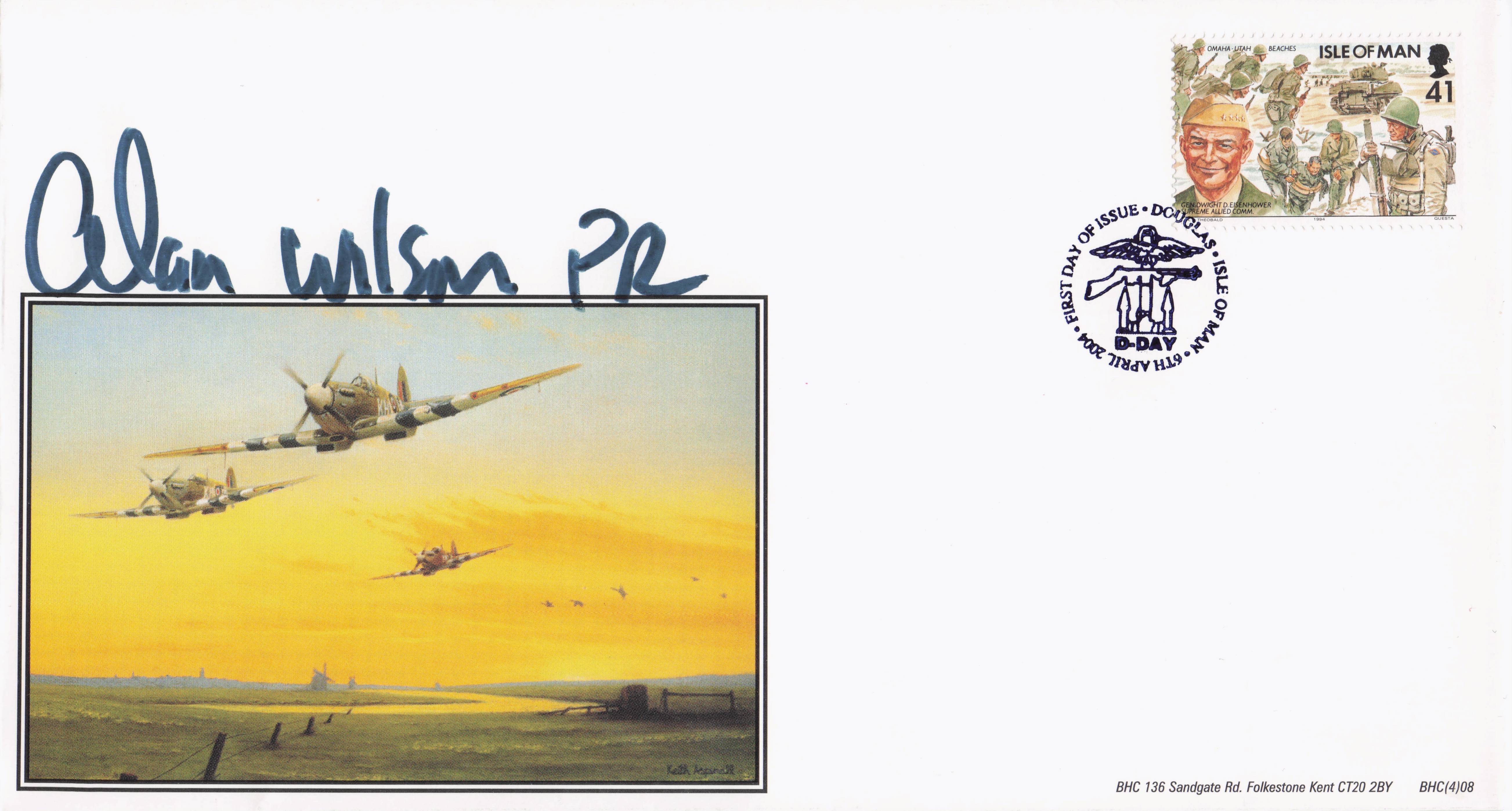 Alan Wilson Pilot D-Day Submarine Spitfire Military Plane LTD TO 50 Hand Signed FDC