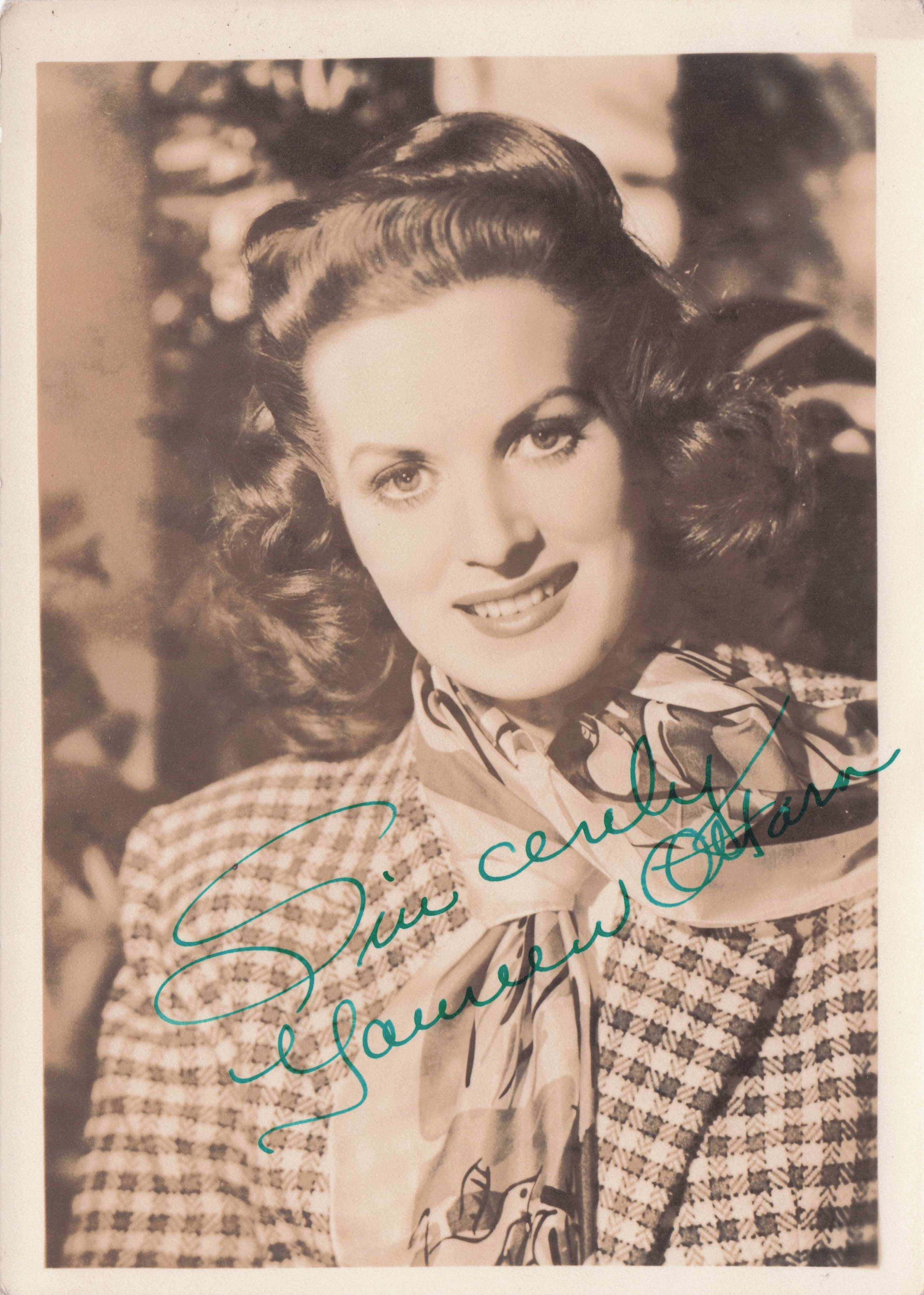 Unidentified 1950s Hollywood Film Actress Autograph From High Value Collection