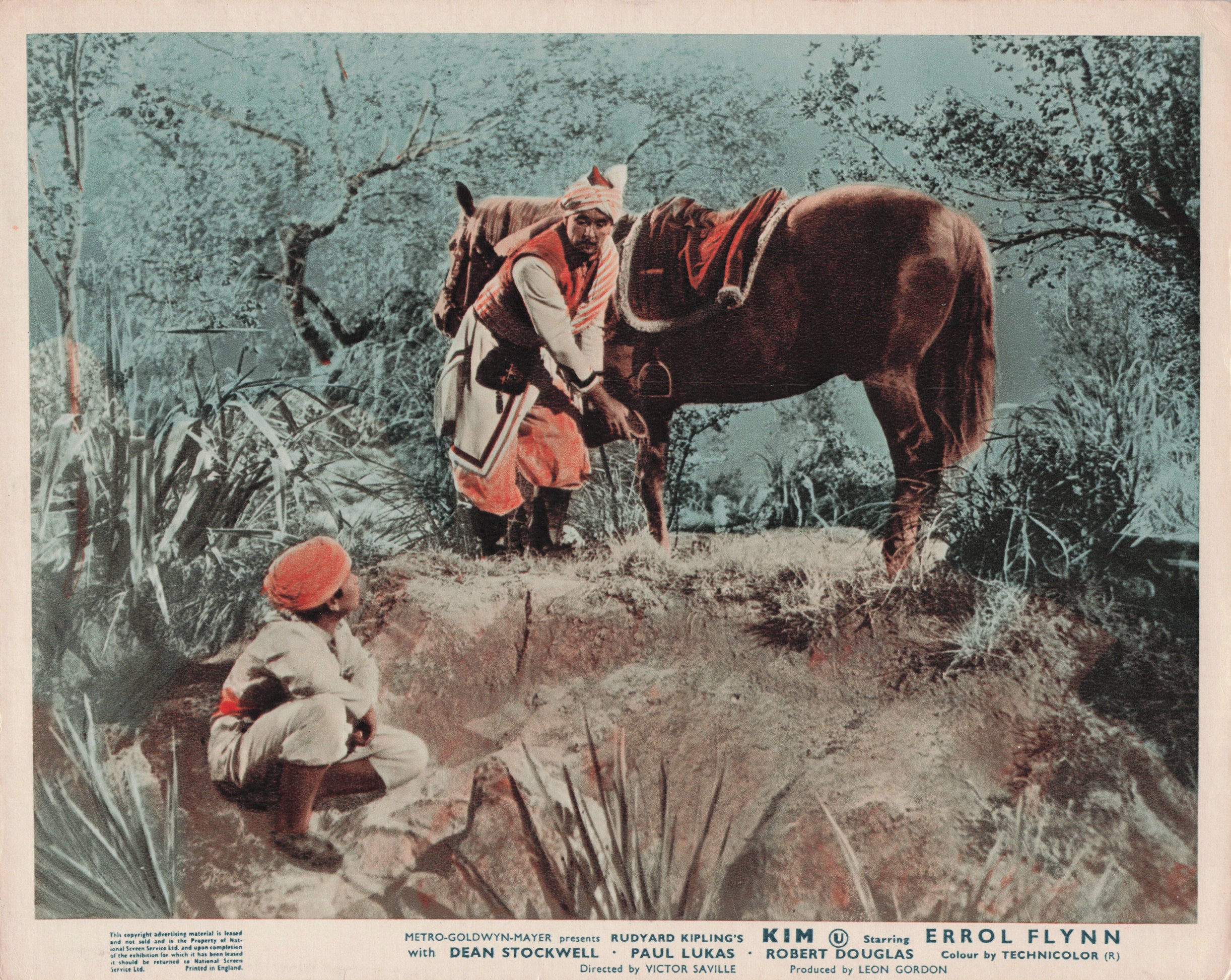 Kim Errol Flynn Rudyard Kipling Book 1950 Film Publicity Photo Still Lobby Card