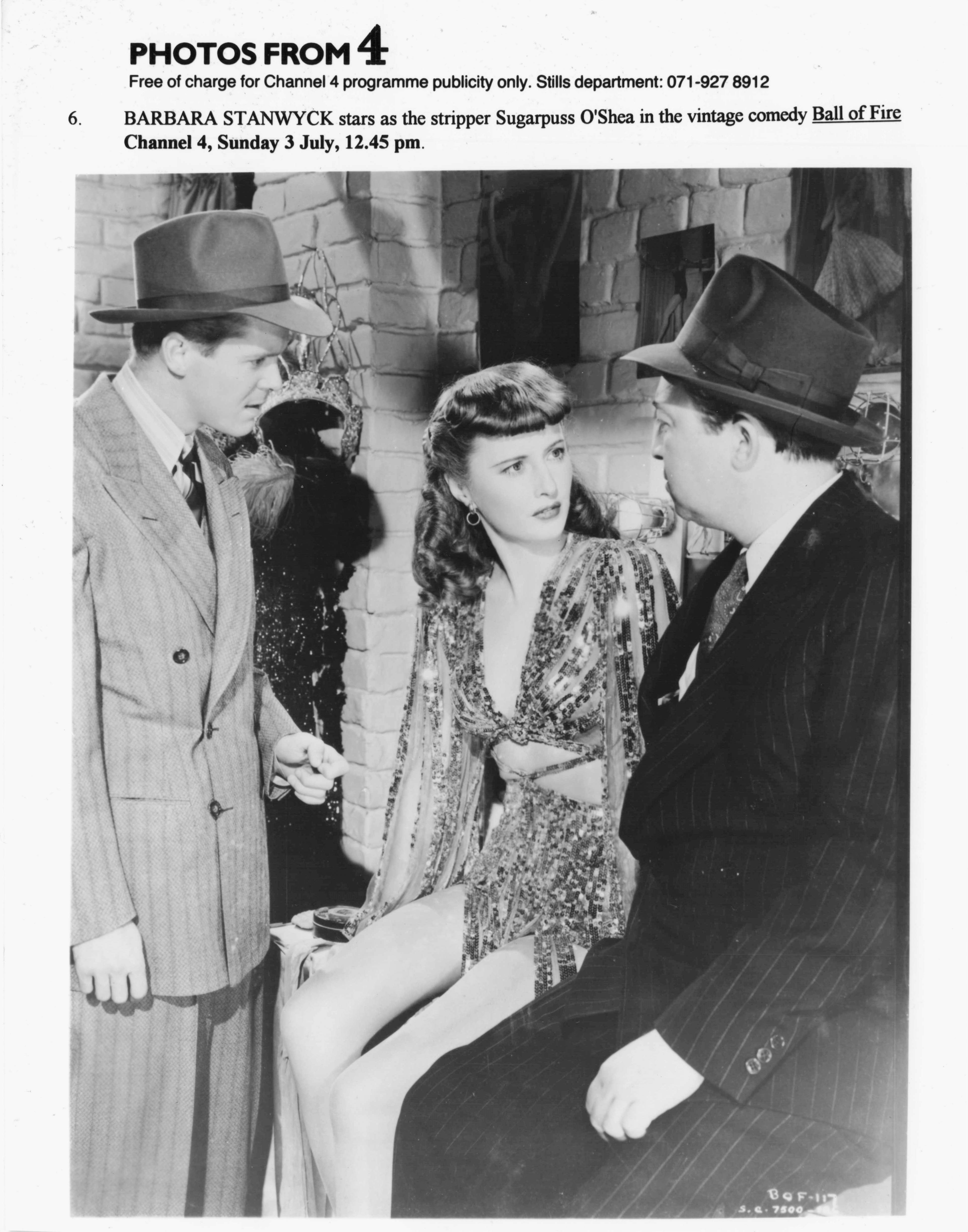 Barbara Stanwyck Ball Of Fire C4 Television Film Press Media Publicity Still Photo