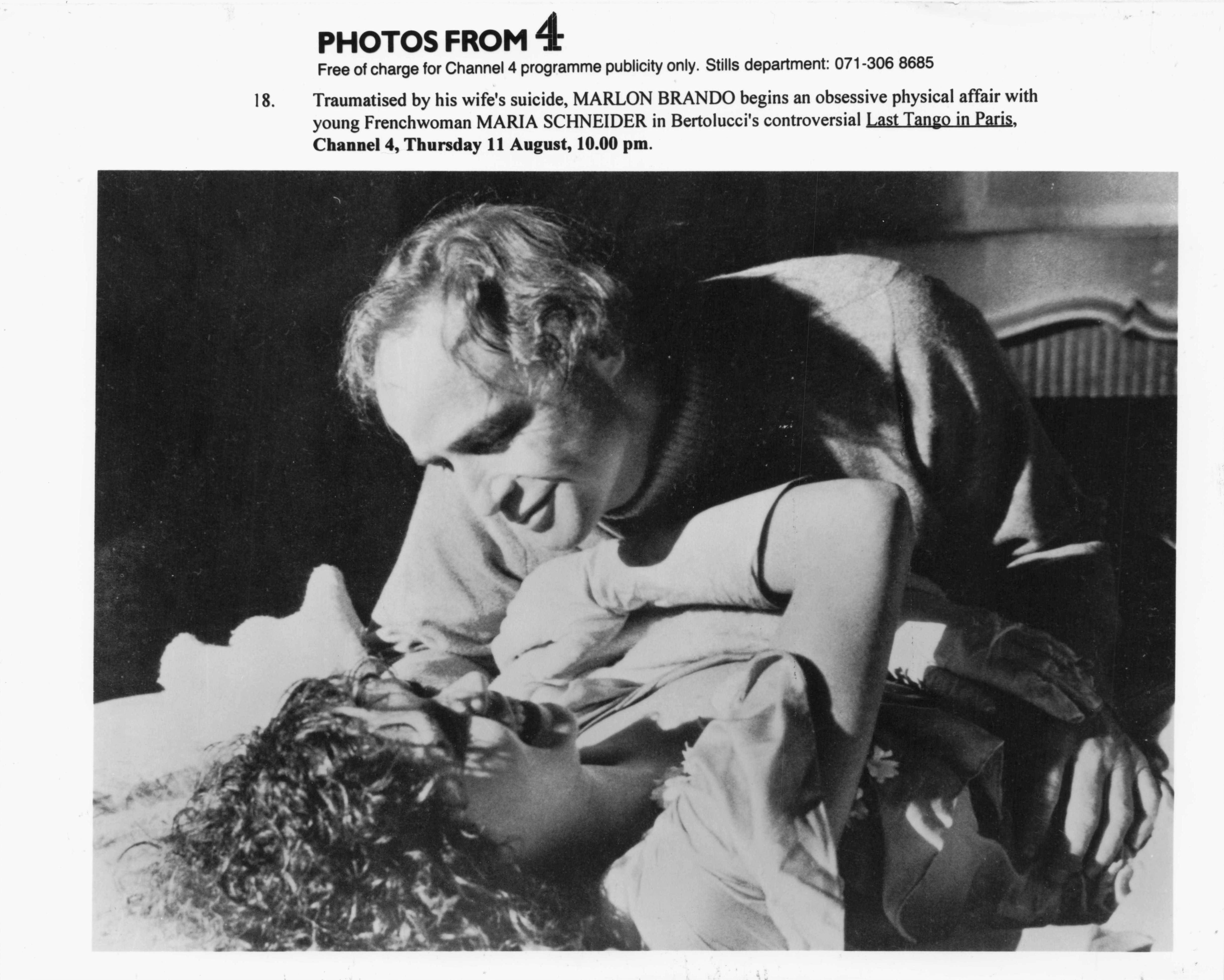 Marlon Brando Last Tango In Paris Film C4 Television Press Media Publicity Photo