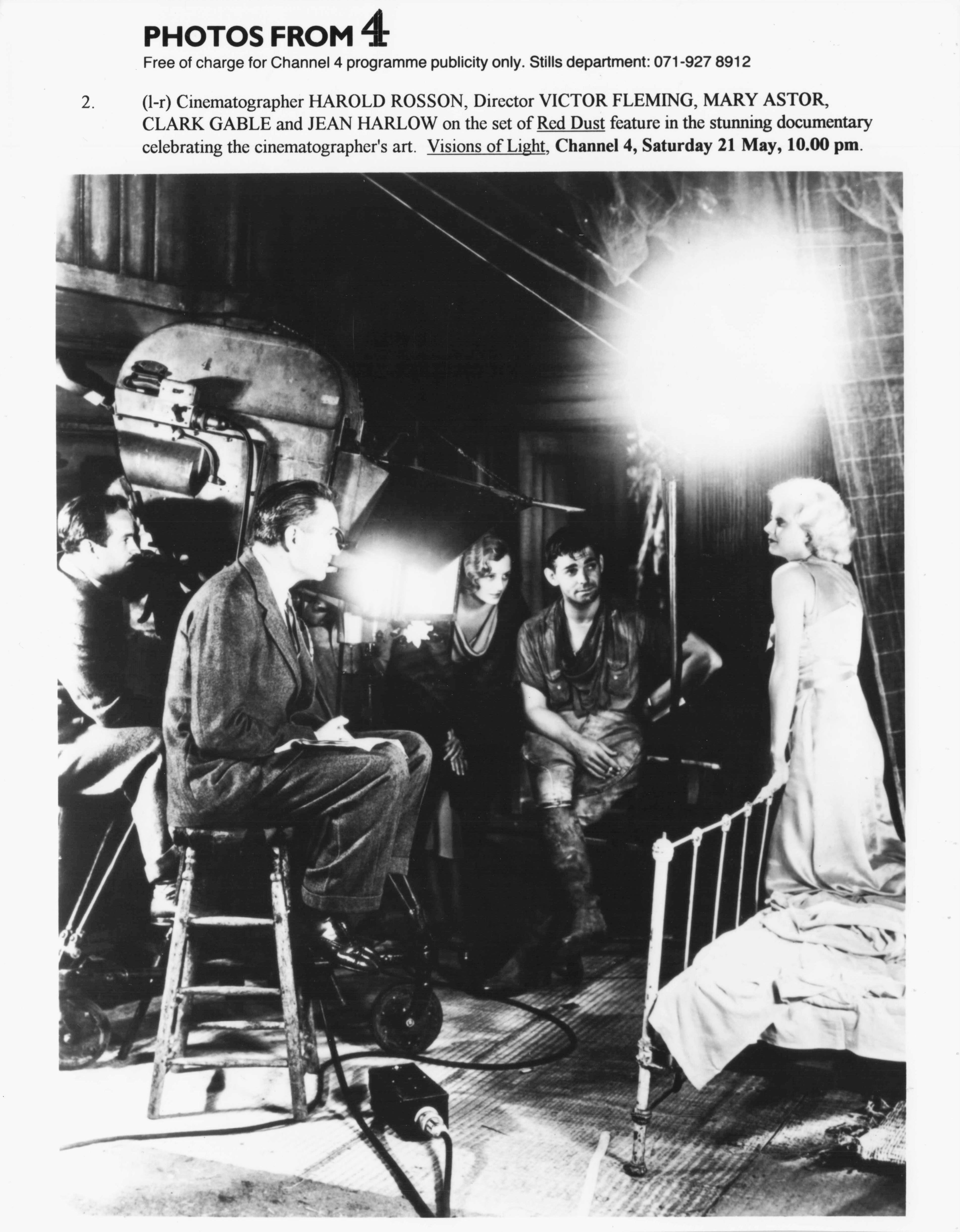 Jean Harlow Clark Gable Mary Astor Red Dust Documentary C4 TV Press Photo