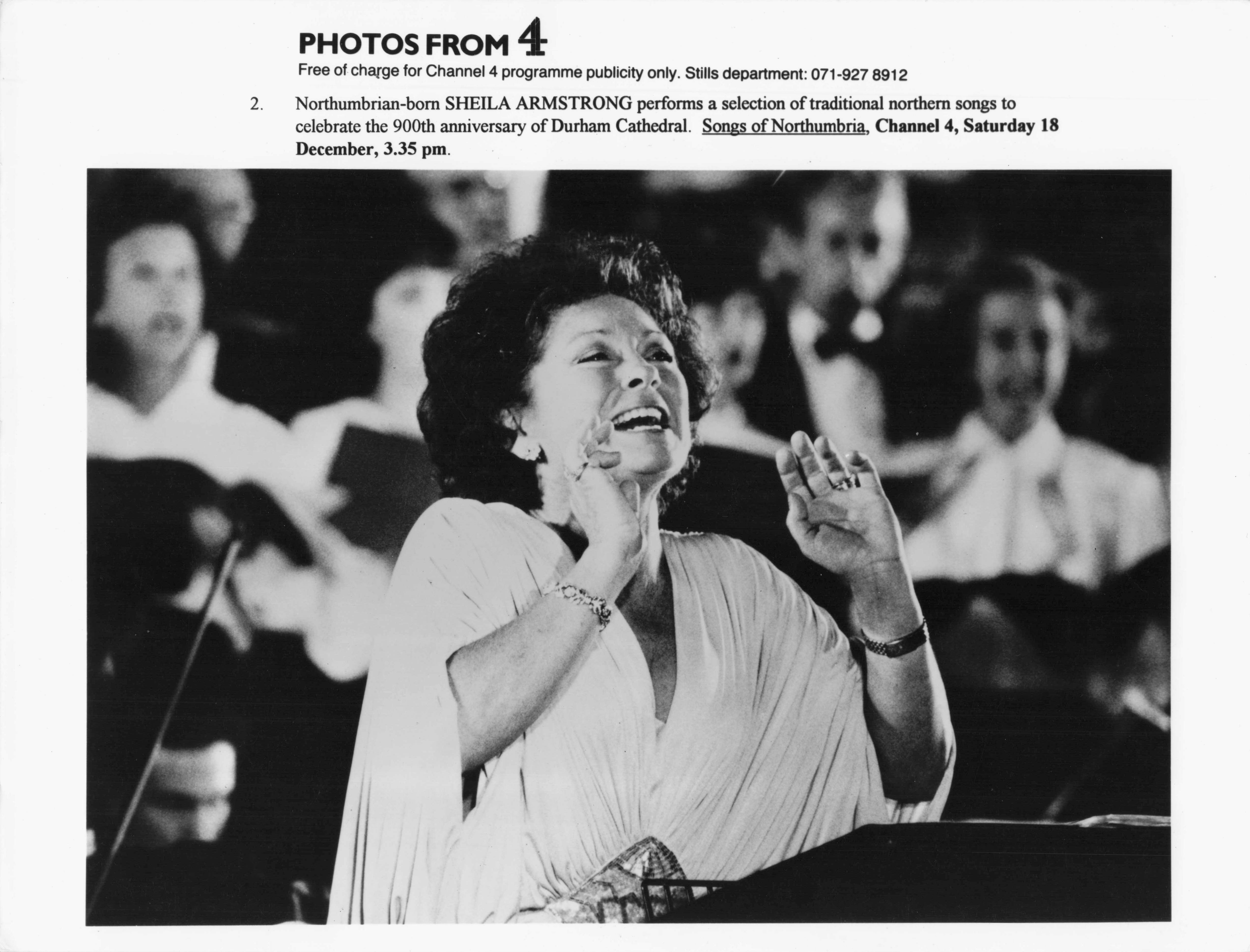 Sheila Armstrong Songs Of Northumbria 900th Birthday Durham Cathedral Press Photo
