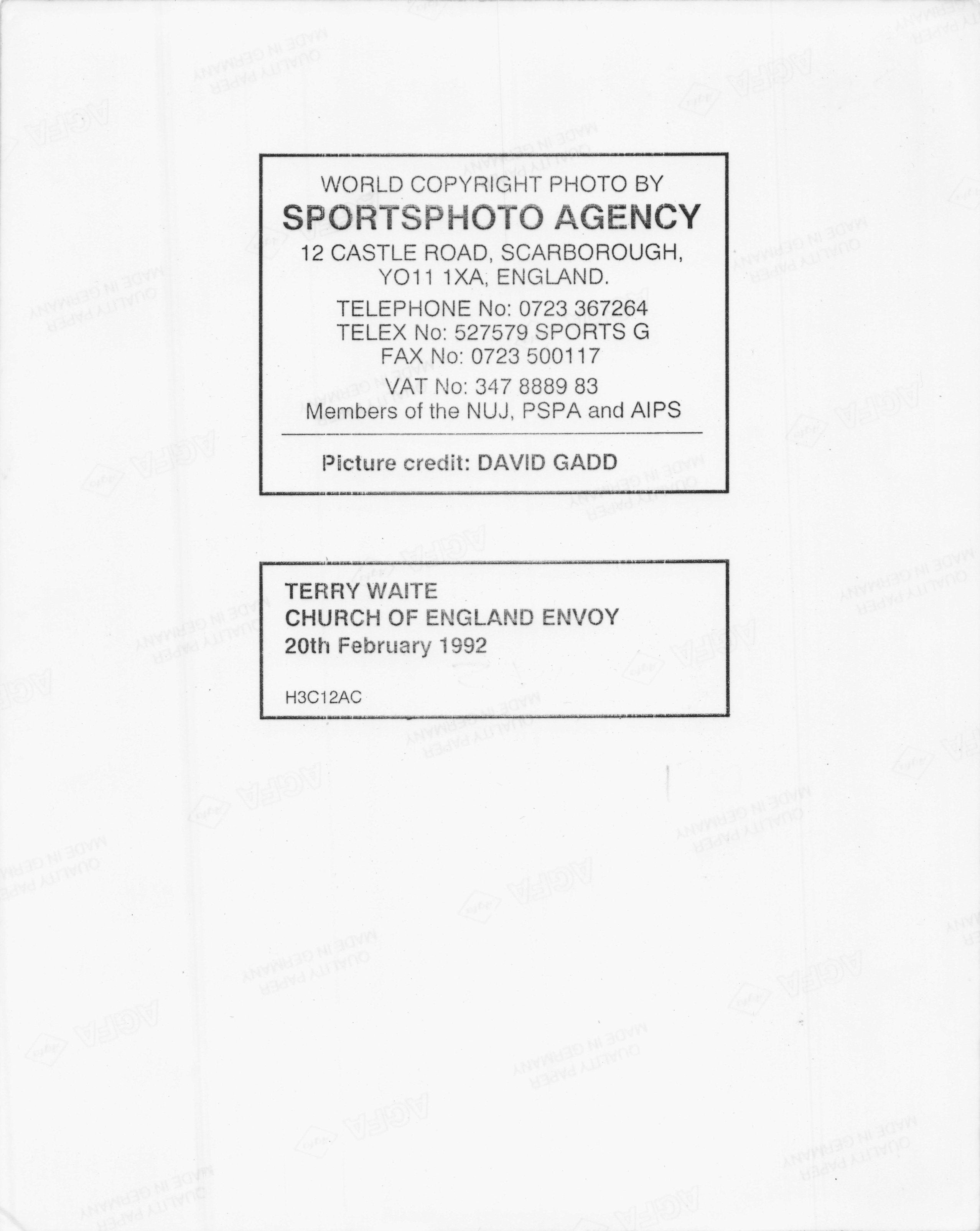 Terry Waits Islamic Hostage Terrorist Group Prisoner 10x8 Press Photo