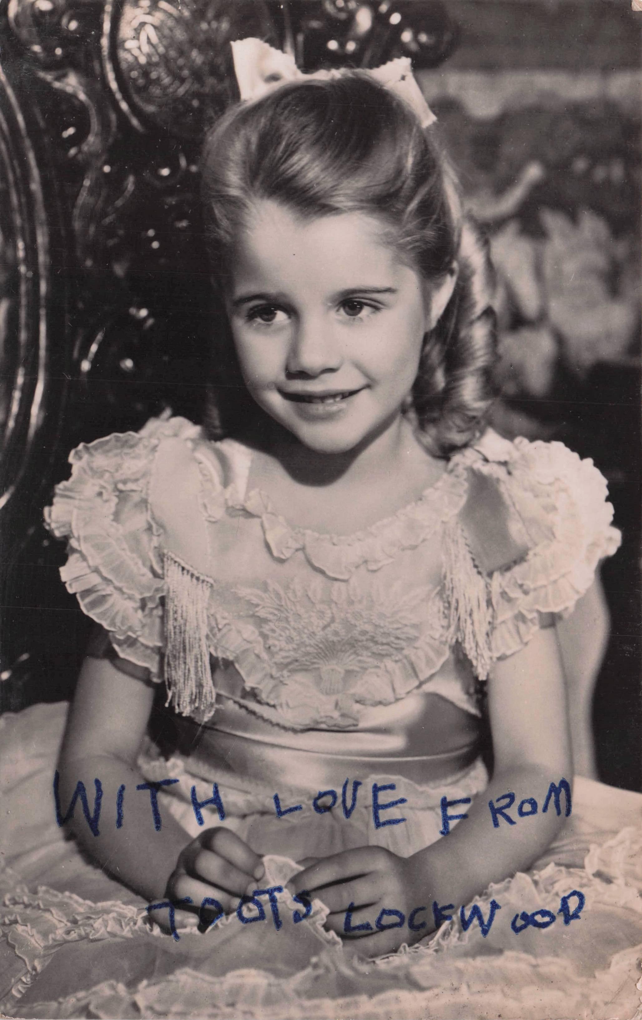 Toot Lockwood Child Actress Antique 1940s Autograph Printed Signed Photo