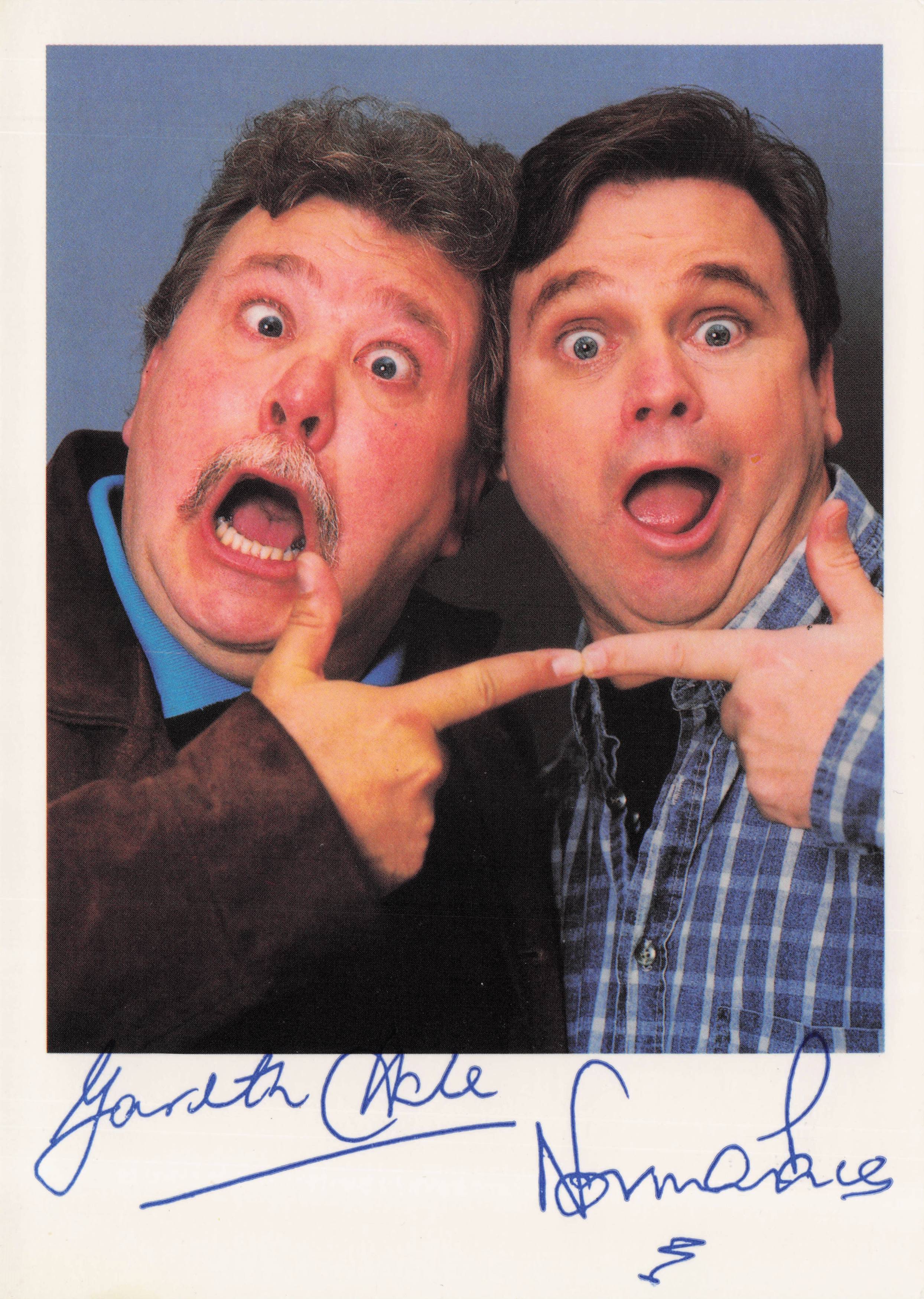 Hale & Pace Gareth Norman OFFICIAL Management 2x MULTI Hand Signed Photo