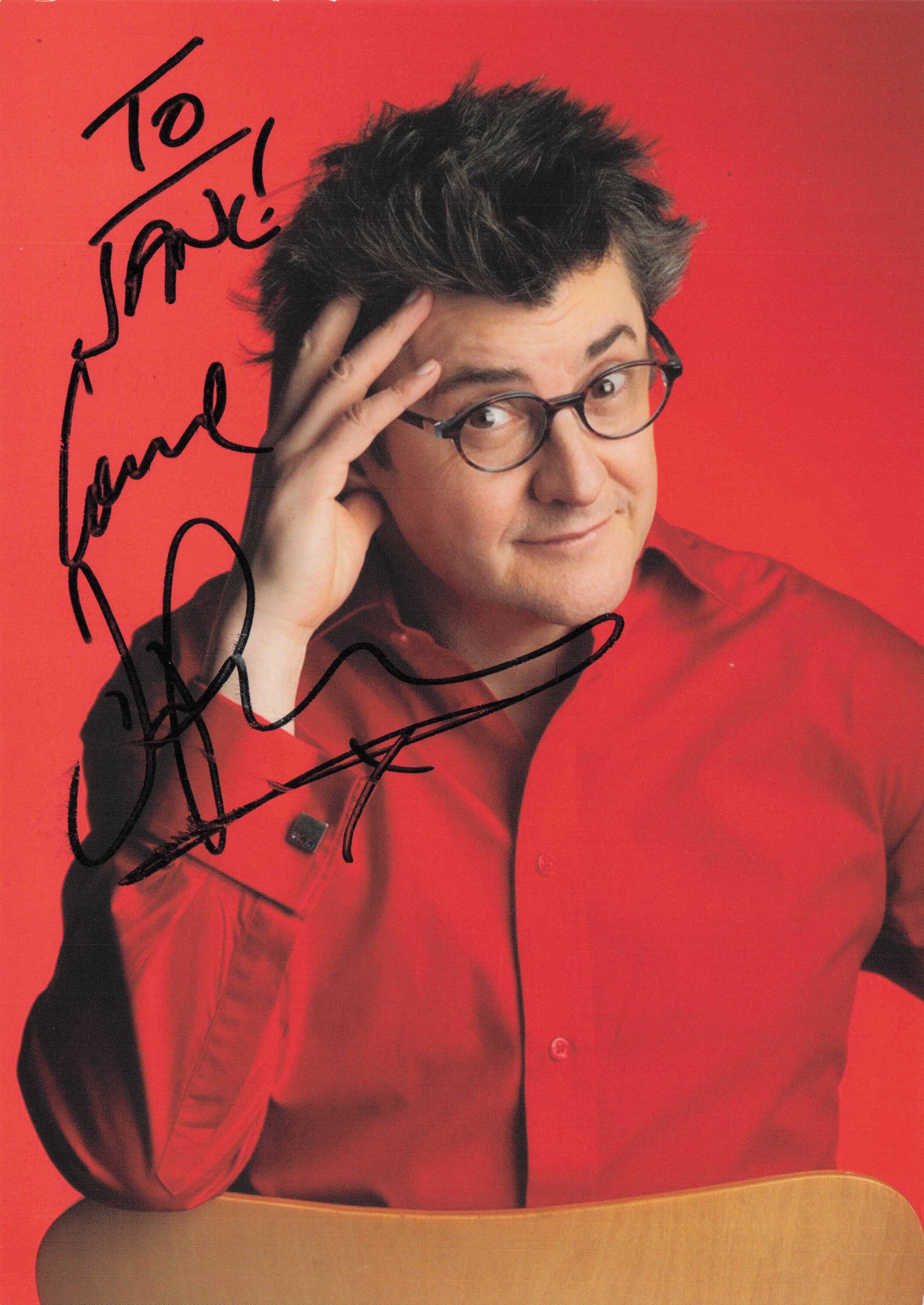 Joe Pasquale  TV Comedian Vintage Hand Signed Management Comapy Photo