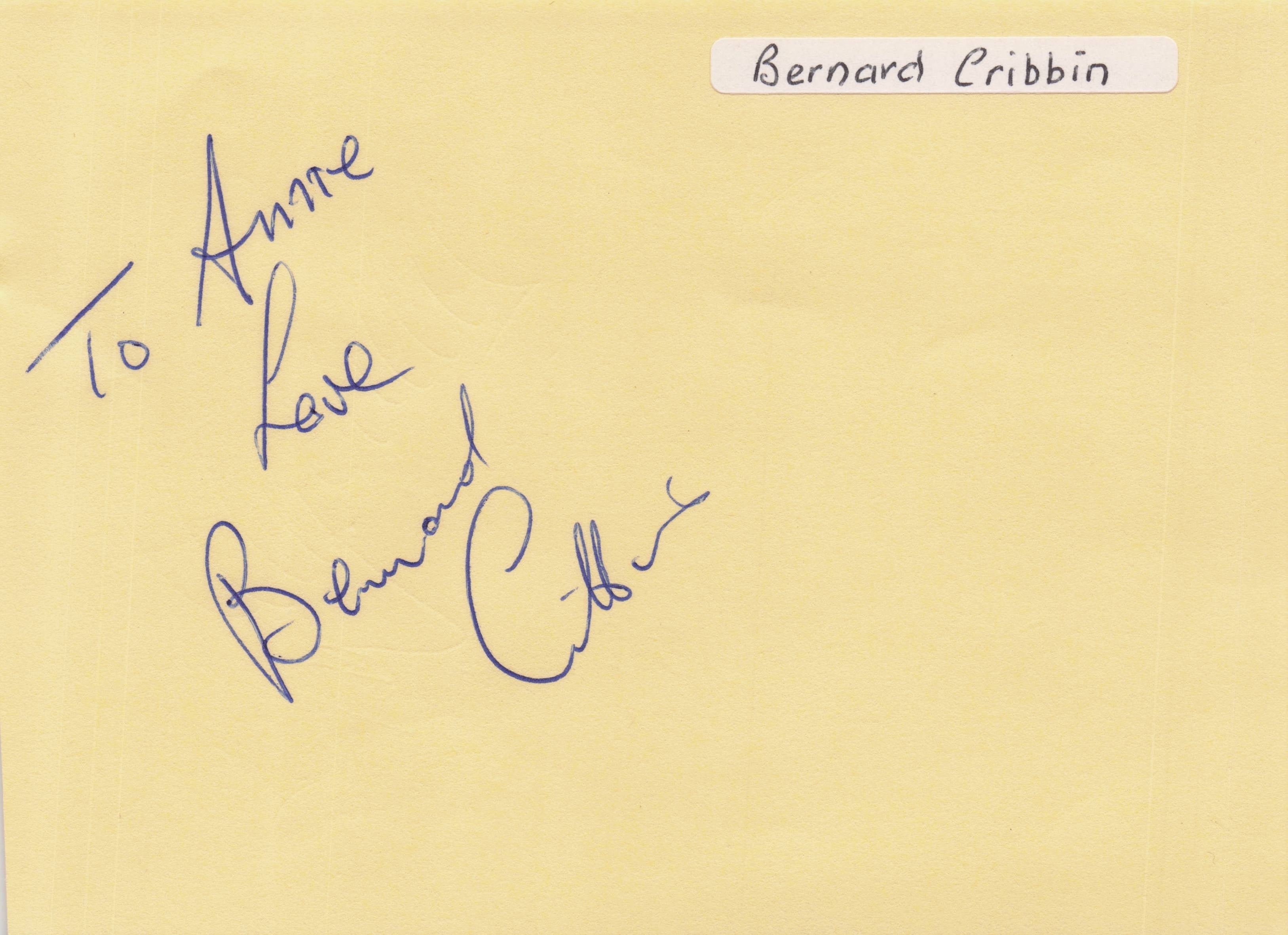 Bernard Cribbin Dr Who Vintage Hand Signed Autograph & MORE PHOTO