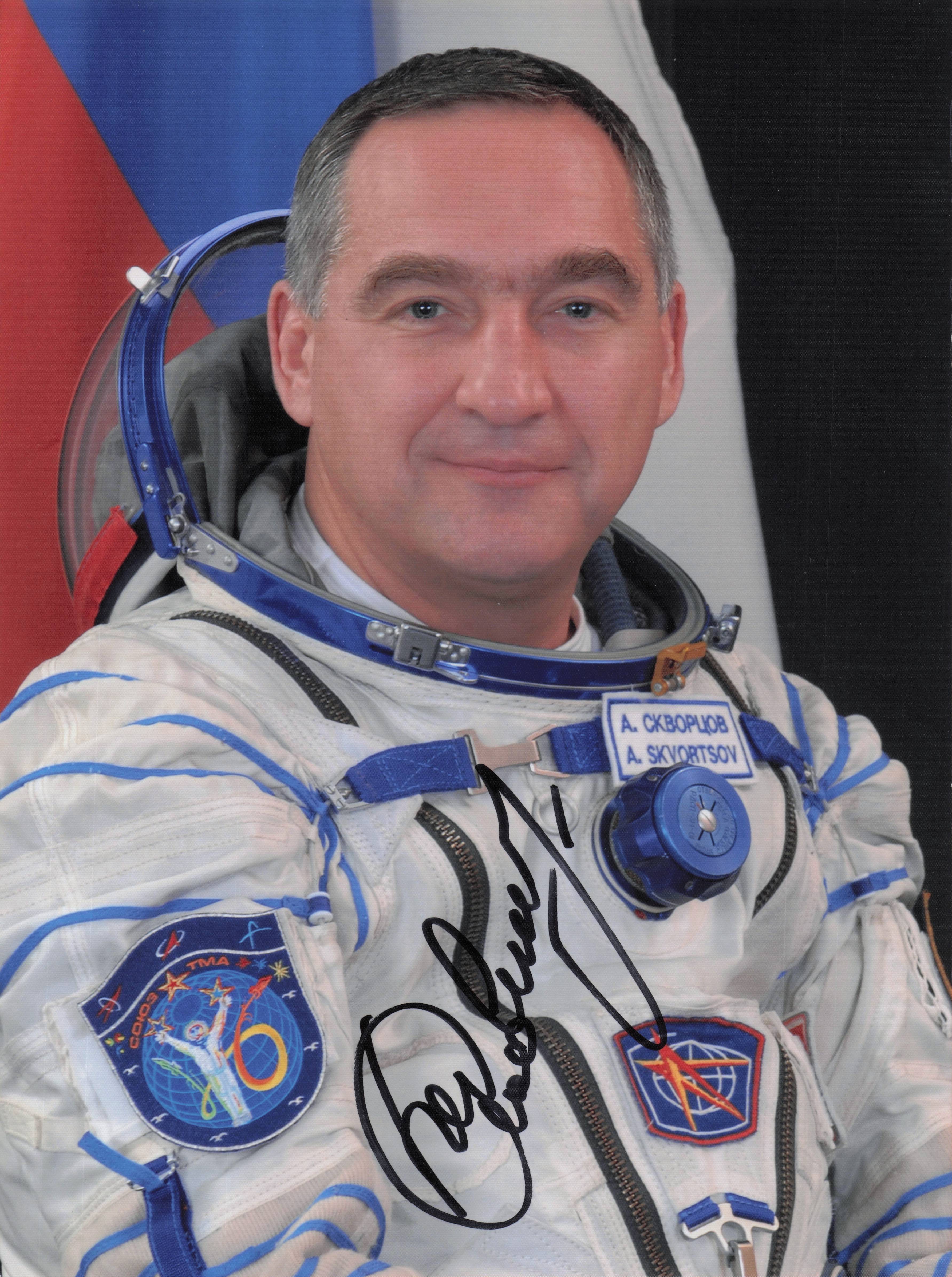 Aleksandr Skvortsov Russian Soviet Astronaut Large 8x6 Hand Signed Photo