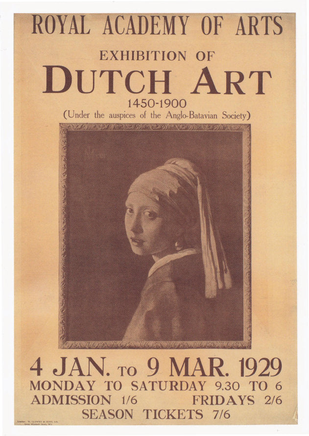 Johannes Vermeer 1929 Exhibition Girl With A Pearl Earring Painting Postcard