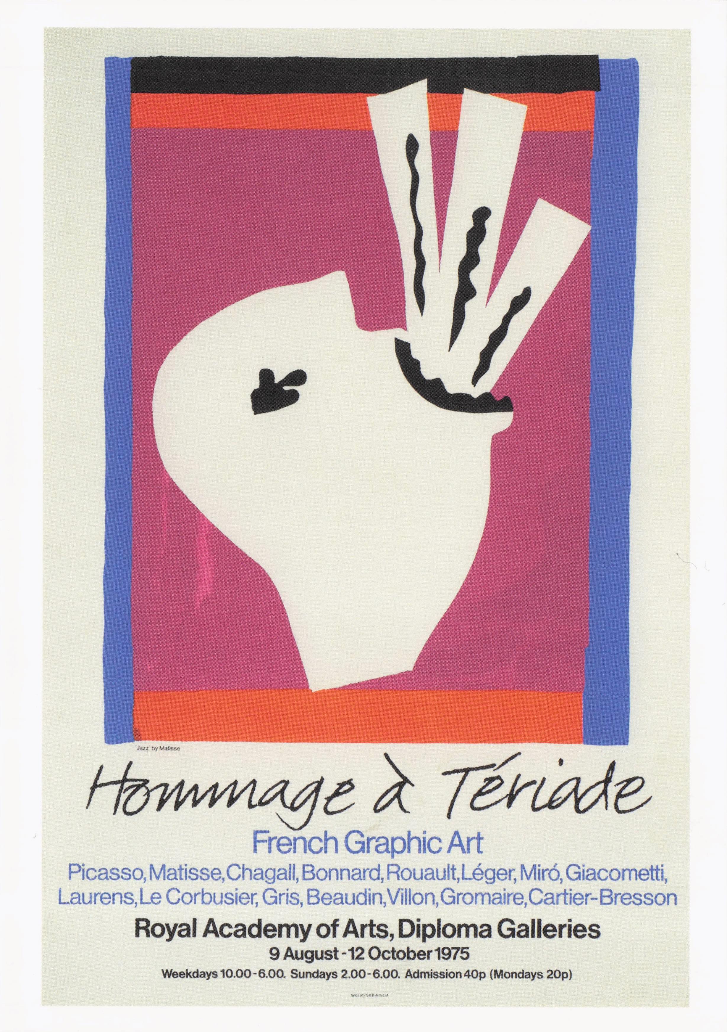 French Graphic Art Henri Matisse Sword Swallower 1975 Exhibition Poster Postcard
