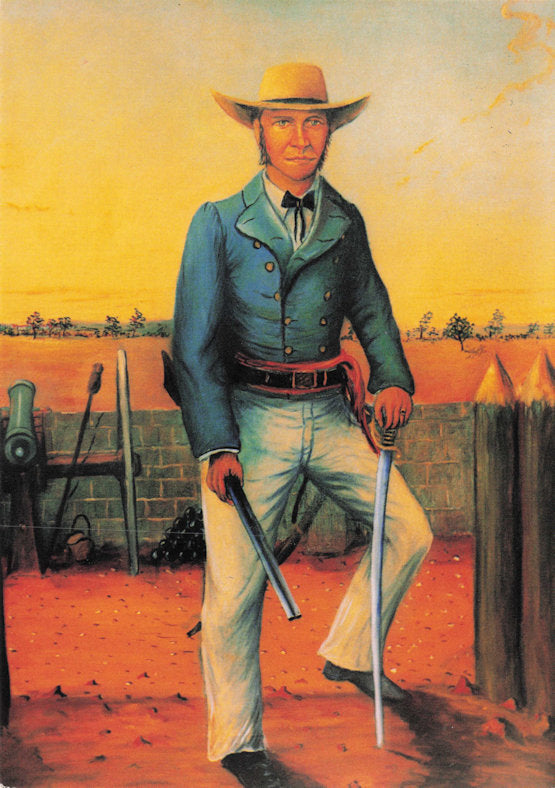 William Barret Travis Texas Military American Battle Of The Alamo Painting Postcard