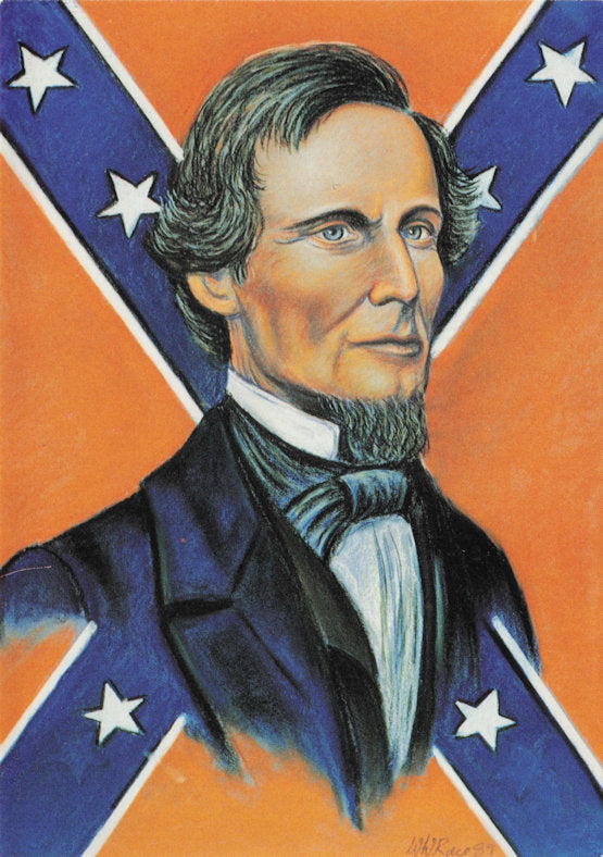 Jefferson David American Old Politicial Military Leader Civil War Painting Postcard