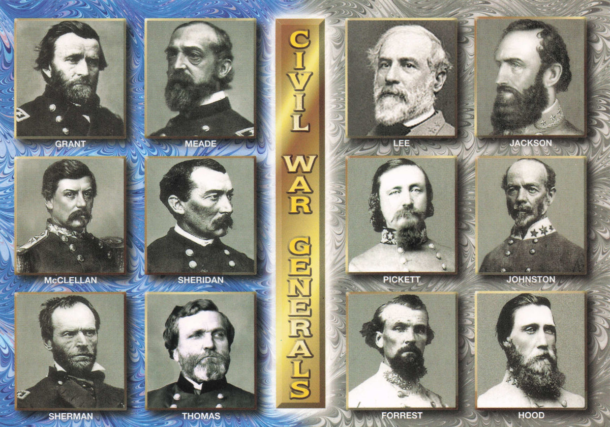 American Civil War Amazing 12x Military Leader Generals Old Photos Postcard