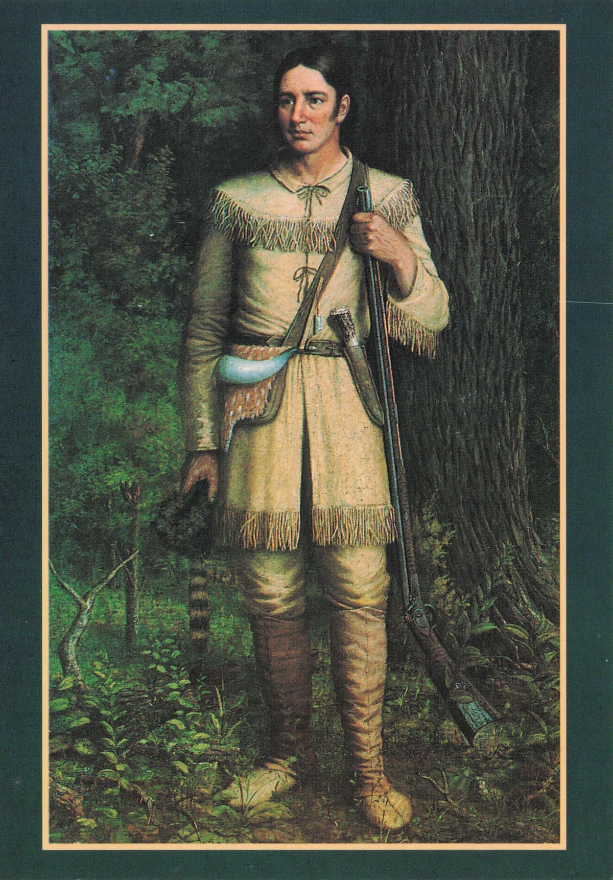 Davy Crockett Battle Of The Alamo American Military Hero Painting Postcard