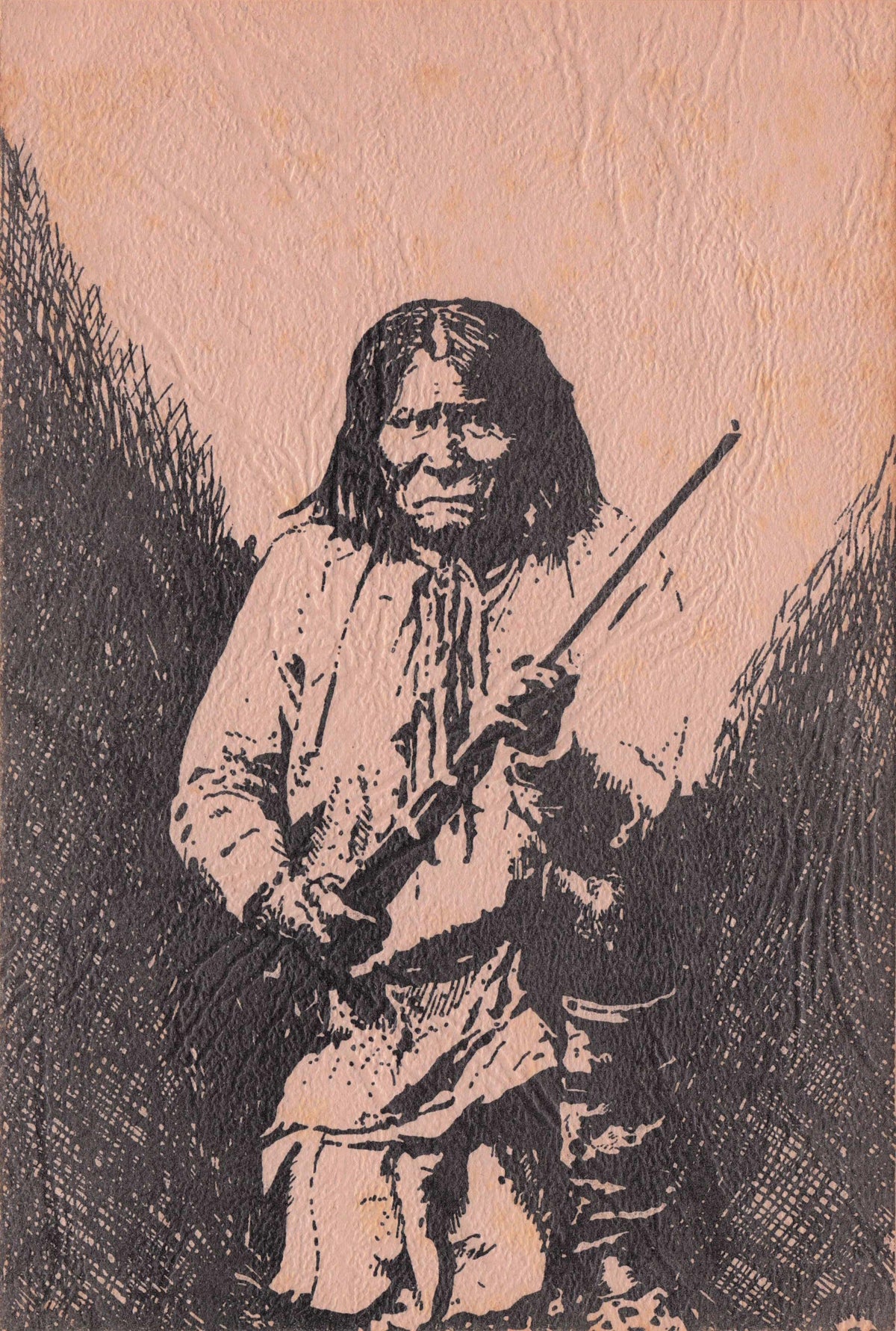 Geronimo Native American Indian RARE French Illustrator Art Drawing Postcard