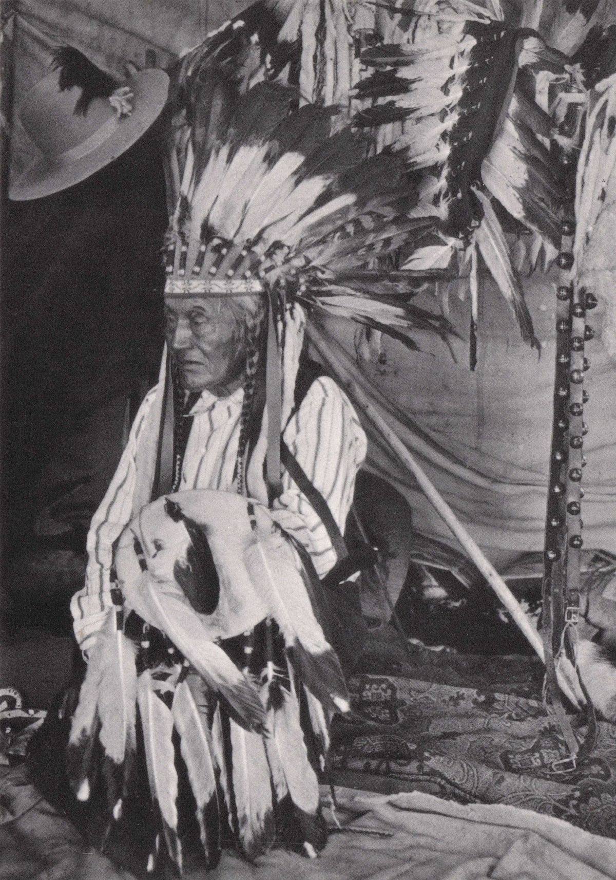 Chief Louison Salish Old War Shield Native American Indian Photo Award Postcard