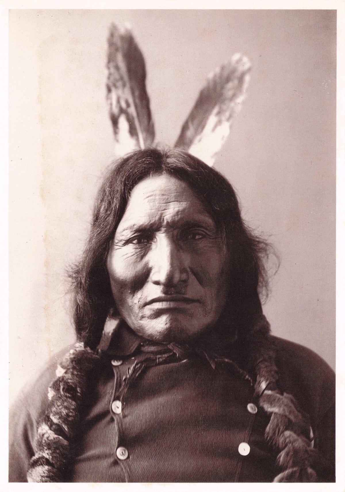 Red Horse Tasunke Luta Old Native American Indian Sioux Chief Photo Postcard