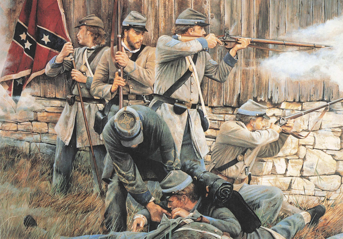 19th Virginia Grey Rifles Volunteers 1861 American Military War Painting Postcard