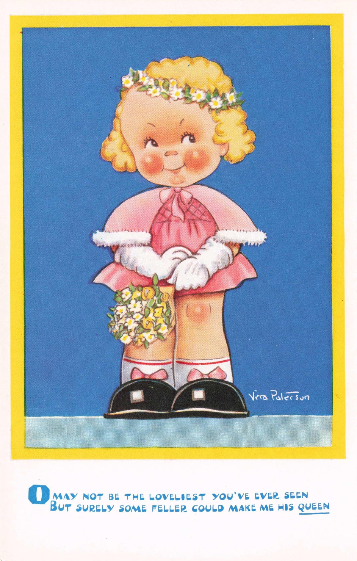 Girl Glamour Dreams Of Beauty Queen Vintage Cute Comic Reg Maurice Postcard