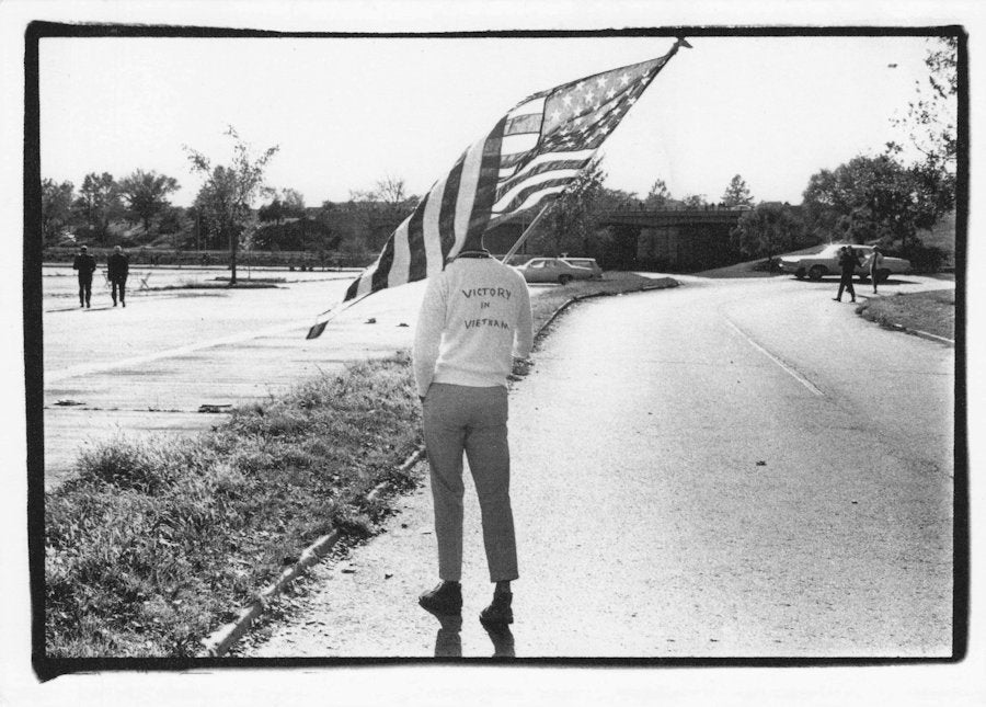 Pro Vietnam War Military March 1968 USA Flag Woodstock Award Photo Postcard