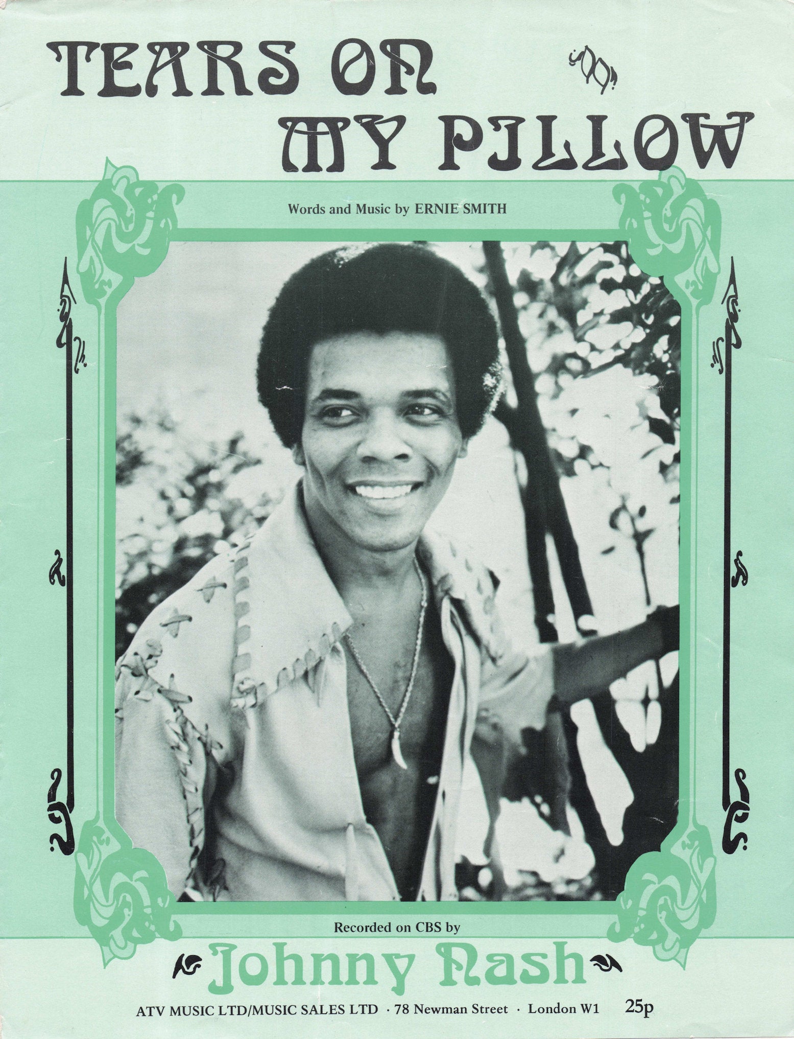 Tears On My Pillow Johnny Nash Rare ATV Sheet Music