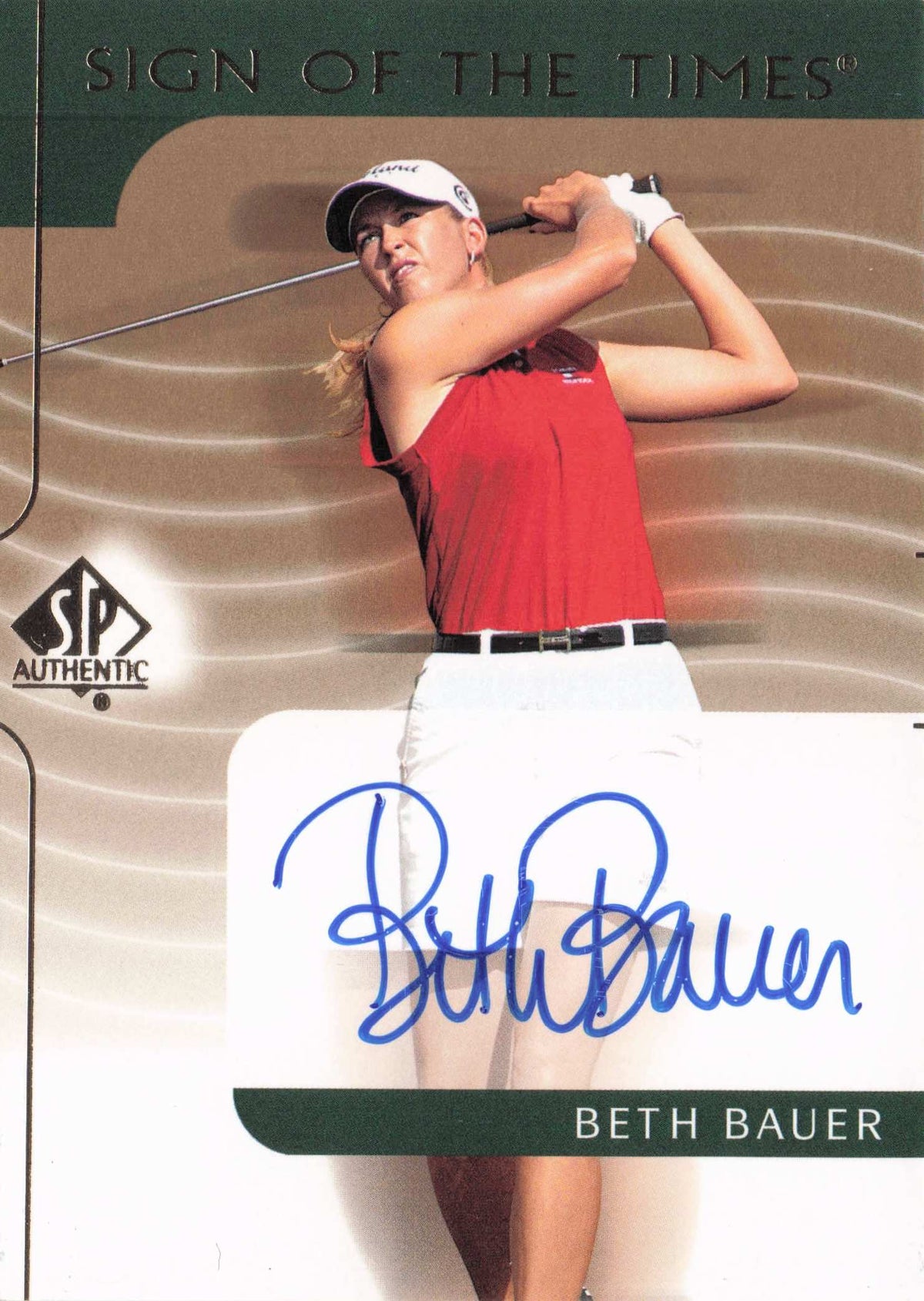 Beth Bauer Sign Of The Times Hand Signed 2003 Photo Golf Autograph Card