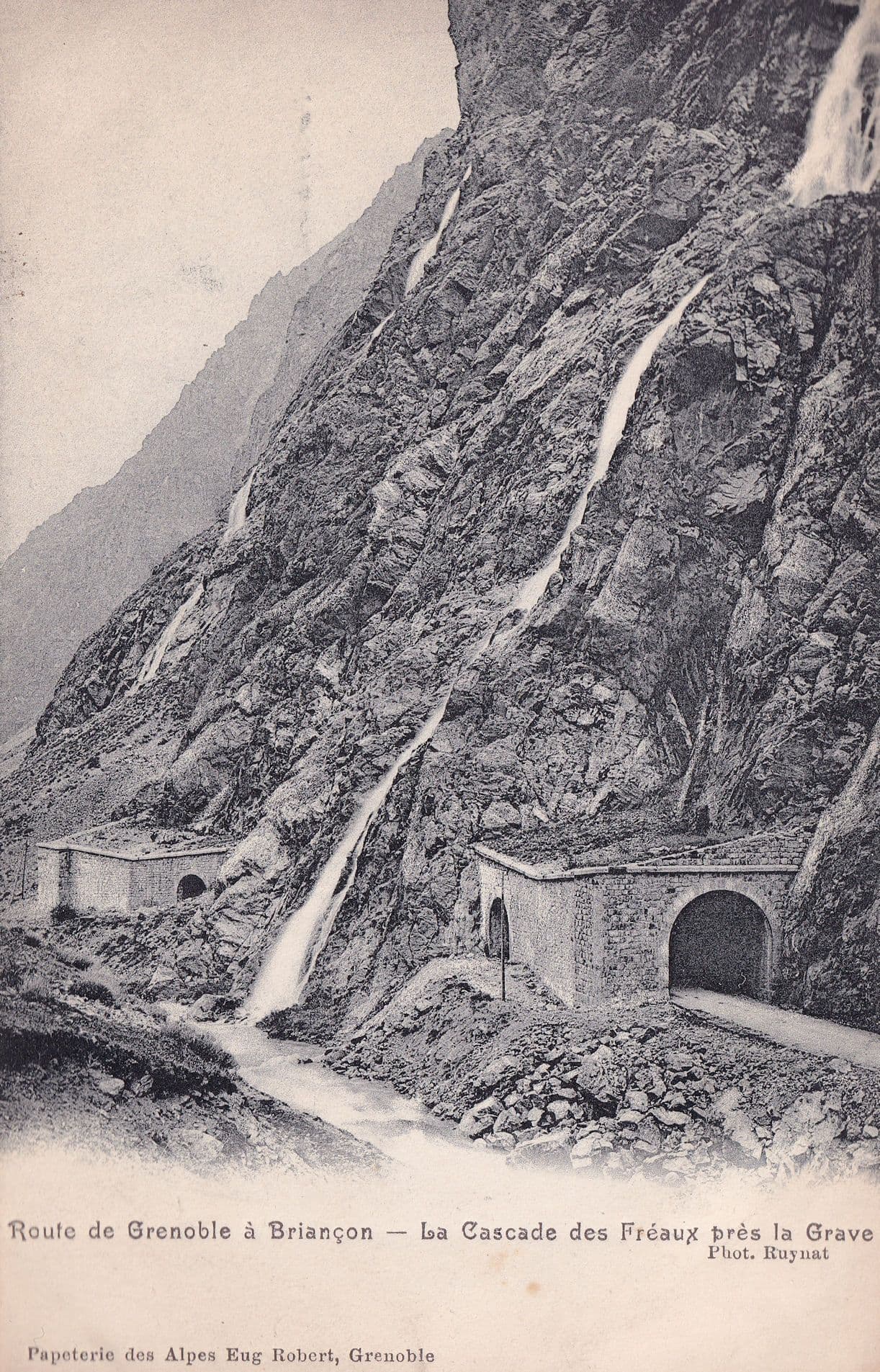 Grenoble Cascade Pres La Grave Cascade Antique French Postcard