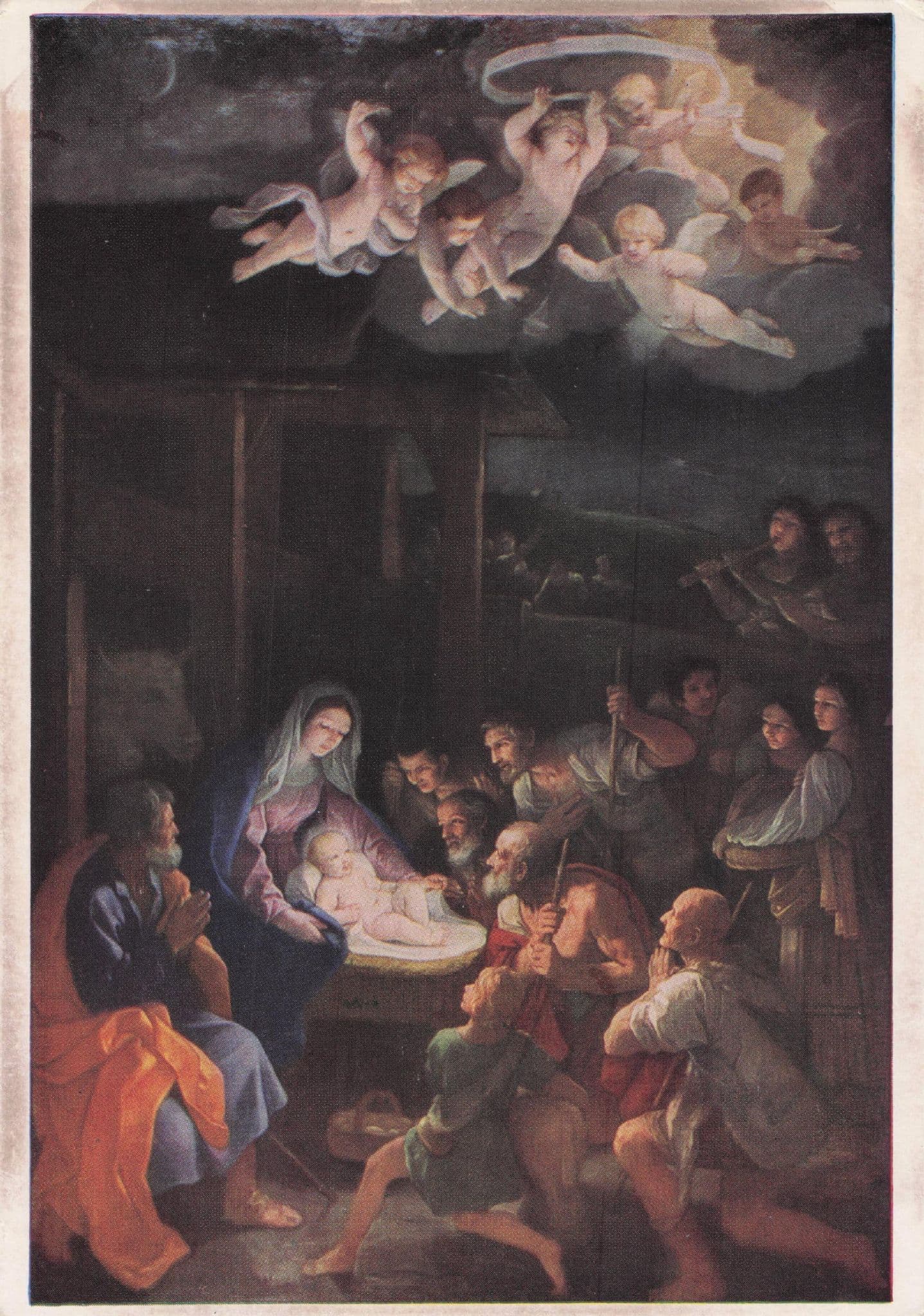Guido Reni The Adoration Of The Shepherds Painting Postcard