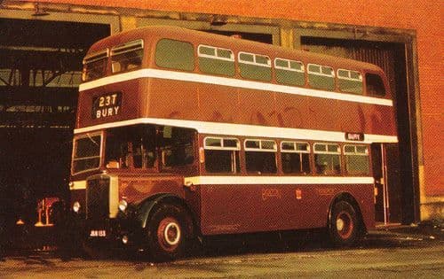 237 Bury Bolton Corporation 1956 Leyland Titan Tram Bus Photo Postcard