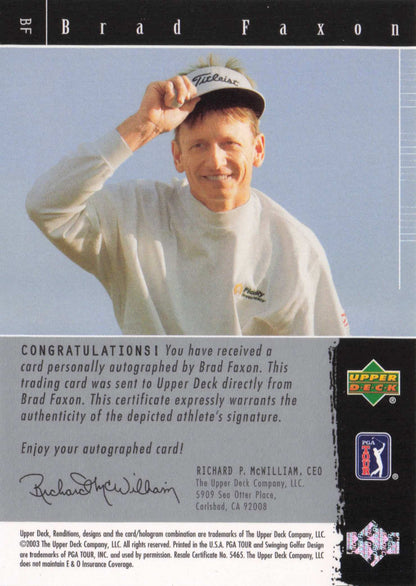 Brad Faxon The Signature Exhibit Golf Hand Signed Autograph Photo Trade Card