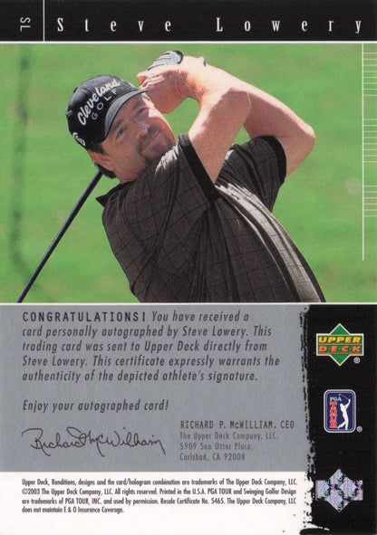Steve Lowery Signature Exhibit Golf Hand Signed Autograph Photo Trade Card