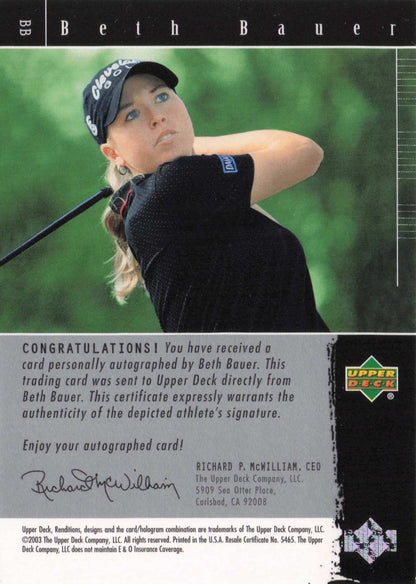 Brad Faxon 2003 Signature Exhibit Golf Upper Deck Autograph Signed Photo Card