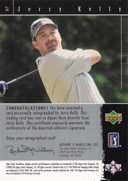 Jerry Kelly 2003 Signature Exhibit Golf Upper Deck Autograph Signed Photo Card
