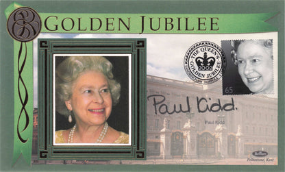 Paul Kidd Queen Elizabeth II Butler Royal Golden Jubilee Benham Hand Signed FDC