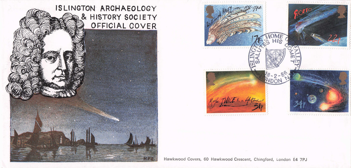 Islington Archaelogy Society Chingford Haileys Comet RARE 1986 LIMITED FDC