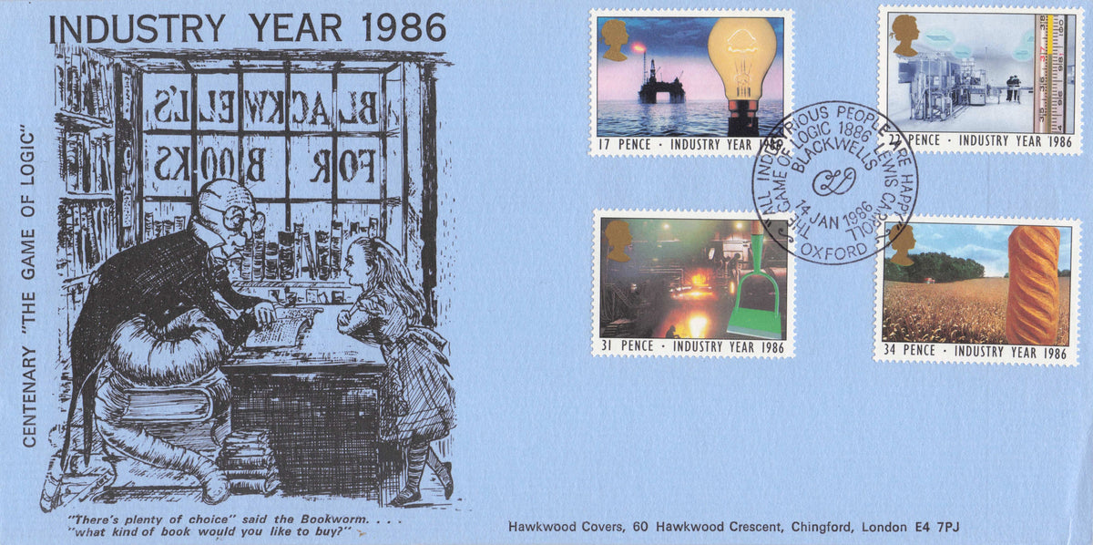 Lewis Carroll Alice In Wonderland Author Book Worm Shop 1986 RARE LIMITED FDC