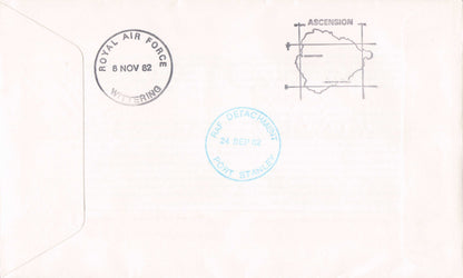 Return From The Falkland Islands Map 1982 Military RAF Bomber Flown RARE FDC