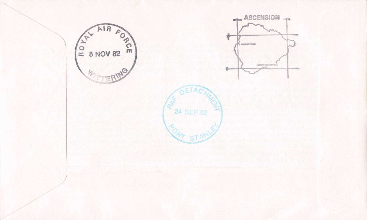 Return From The Falkland Islands Map 1982 Military RAF Bomber Flown RARE FDC