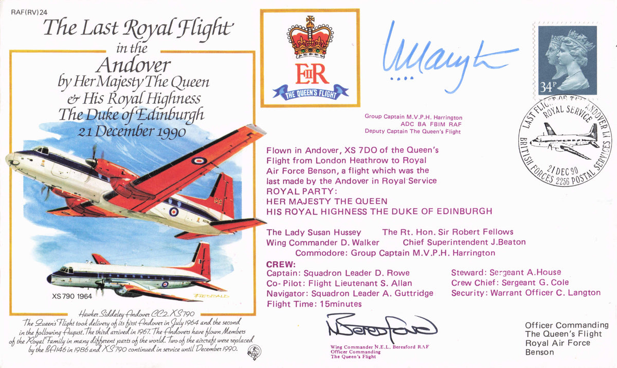 Royal Visit To Andover Queen Elizabeth II Rare 1987 HAND SIGNED Concorde FDC