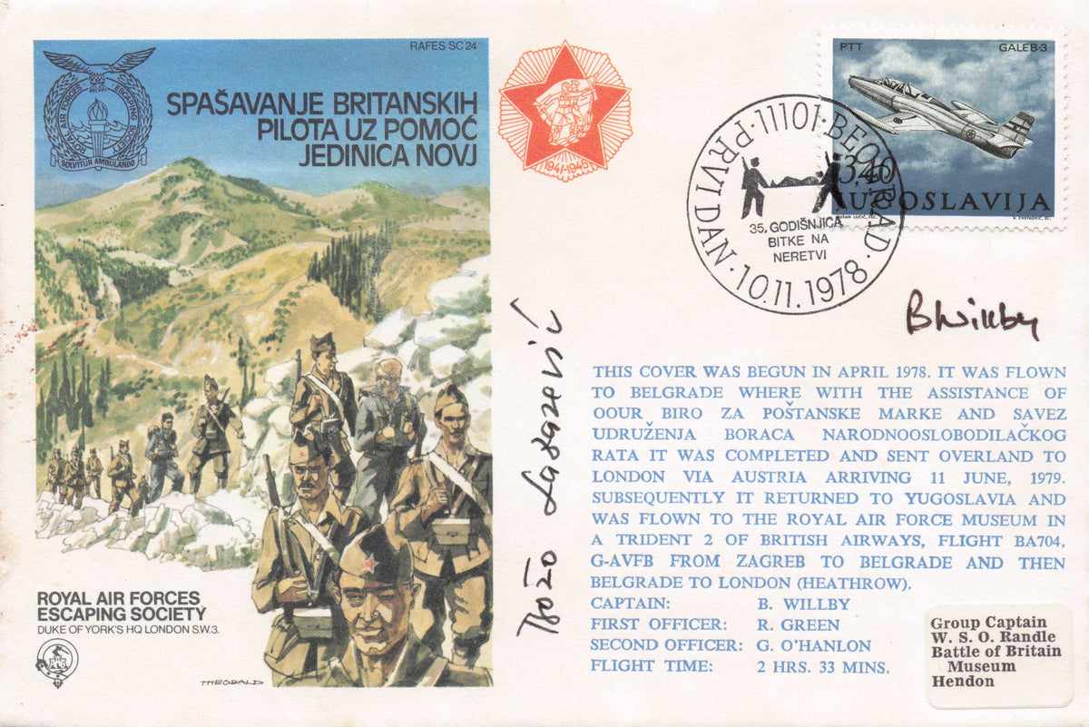 RAF Escaping Society WW2 POW Yugoslavia Bill Willby MULTI Hand Signed FDC