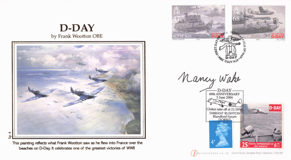 Nancy Wake WW2 Nurse D-Day Painting LTD EDN OF 50 Hand Signed FDC