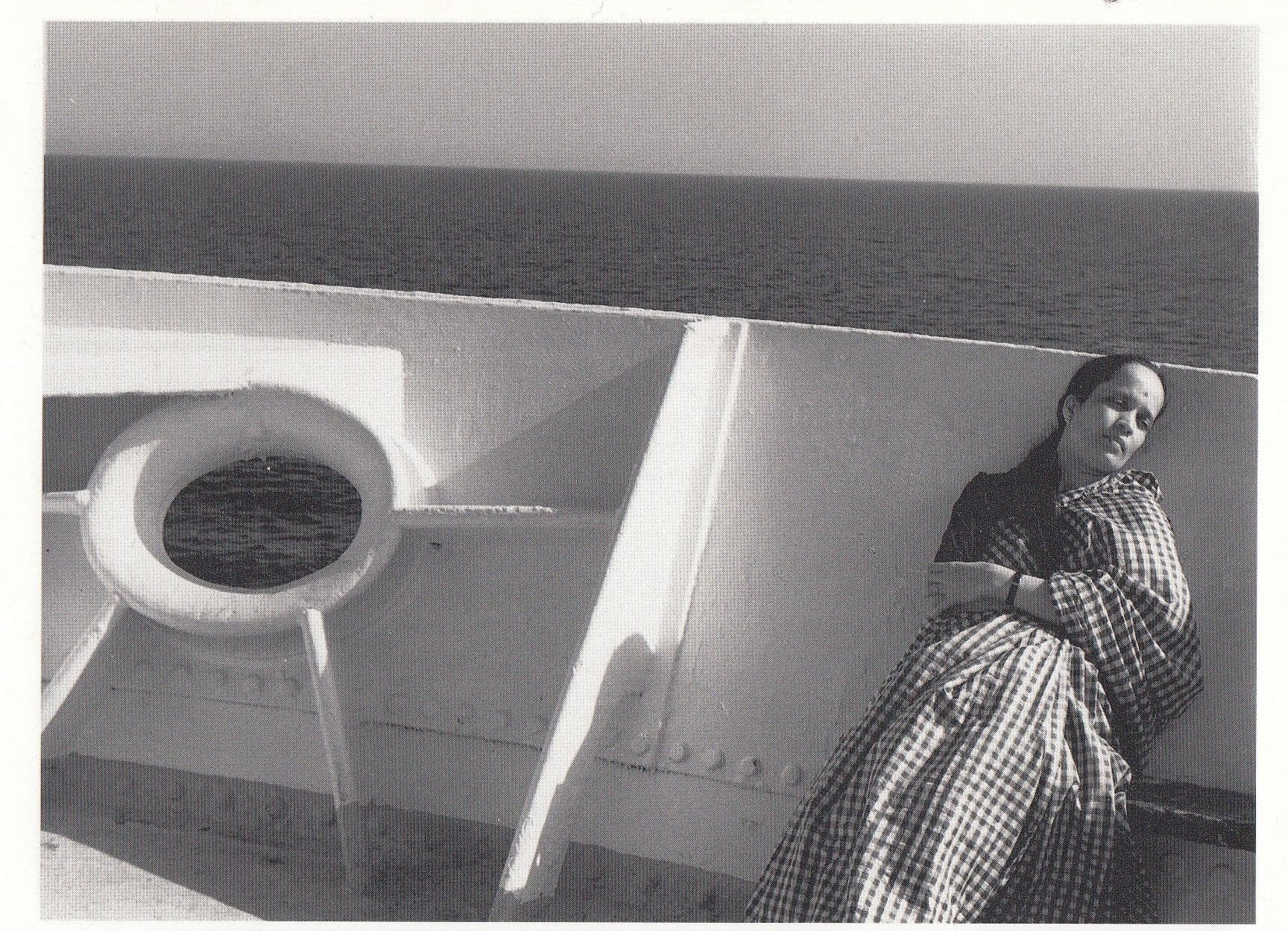 Hans Baumgartner Indian Lady Sleeping on Suez Canal Boat Ship RPC Postcard