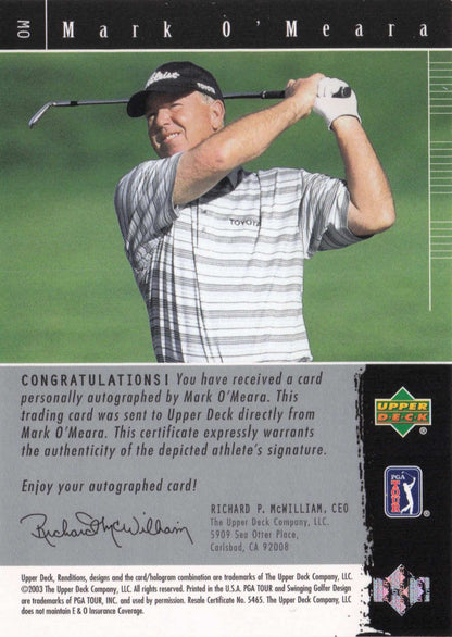 Mark O'Meara Signature Exhibit 2003 Upper Deck Hand Signed Golf Photo Card