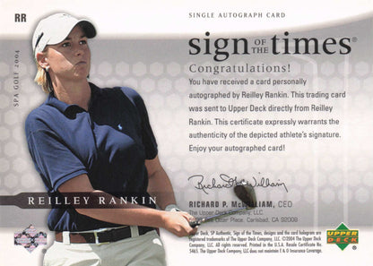 Reilley Rankin Sign Of The Times Golf 2004 Hand Signed Autograph Photo Card